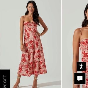 ASTR THE LABEL JOSIANE FLORAL SWEETHEART MIDI DRESS